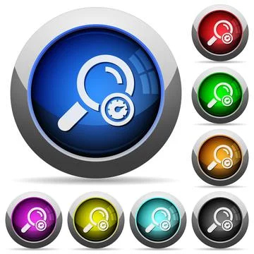 Search engine optimization round glossy buttons Stock Illustration