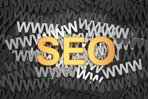 Search Engine Optimization (SEO). 3D rendering. Stock Illustration