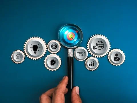 Search engine optimization (SEO), AI marketing technology assistance servic.. Stock Photos