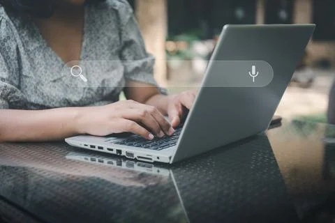 Search Engine Optimization (SEO) Banner for Business Marketing. Businesswoman Stock Photos