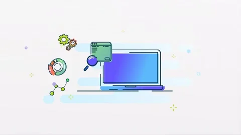 Search Engine Optimization SEO Concept with Laptop Screen Vídeo Stock 276649733