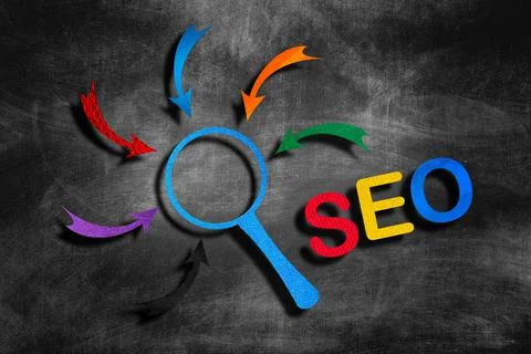 Search Engine Optimization - SEO - Cut Out Illustration Stock Illustration