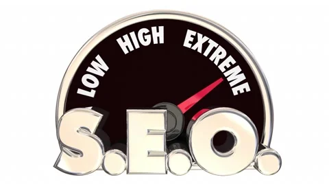 Search Engine Optimization SEO Speedometer Top Level Ranking Stock Footage 61442506