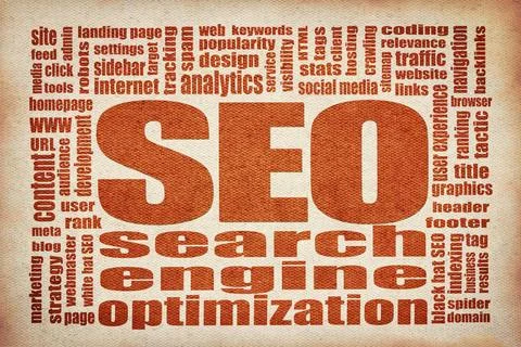 Search engine optimization (SEO) word cloud SEO - search engine optimizati... Stock Photos