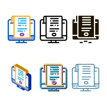 Search engine optimization series document icon vector outline Stock Illustration