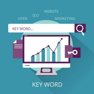 Search Engine Optimization Service, Seo Data Analytics And Keyword Stock Illustration