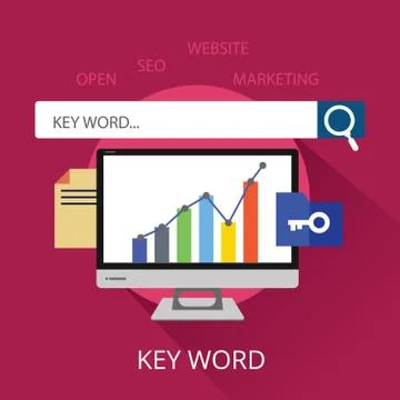 Search Engine Optimization Service, Seo Data Analytics And Keyword Stock Illustration