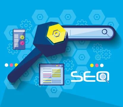 Search engine optimization set icons Stock Illustration