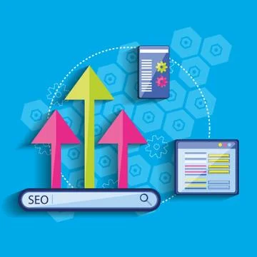 Search engine optimization set icons Stockillustratie