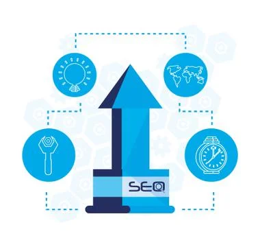 Search engine optimization set icons Stock Illustration