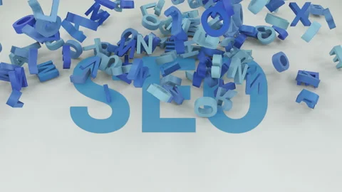Search engine optimization shortcut is covered by blue letters. Stock Footage 87782914