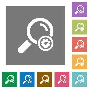 Search engine optimization square flat icons Stock Illustration