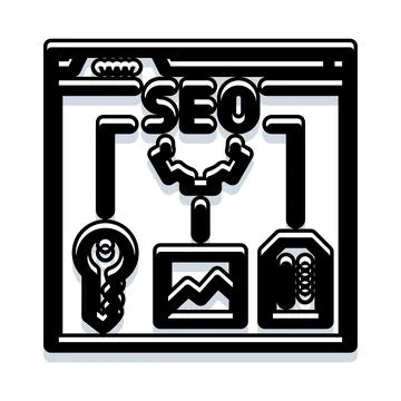 Search engine optimization strategy for business marketing development Illustrazione stock