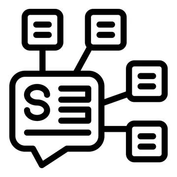 Search engine optimization strategy connecting data with lines and boxes Illustrazione stock