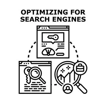 Search engine optimization strategy for digital marketing Illustrazione stock