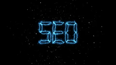 Search Engine Optimization Text Label With Hex Matrix in Background Stock Footage 337983587