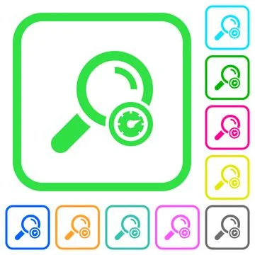 Search engine optimization vivid colored flat icons Illustrazione stock