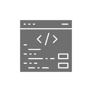 Search engine optimization, webpage repair, internet development, seo grey icon. Stock-Illustration