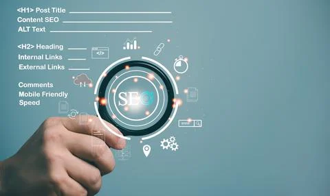 Search Engine Optimization(SEO) Technology for Mobile Phone, Smartphone, Comp Stock Photos