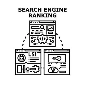 Search engine ranking optimizing website for digital marketing results Stockillustratie