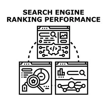 Search engine ranking performance developing online marketing strategy Stock-Illustration