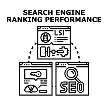 Search engine ranking performance optimization vector illustration Stock Illustration