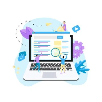 Search engine result pag vector, Page showing search results of a query, web sea Illustrazione stock
