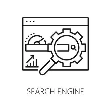 Search engine, SEM or search engine marketing icon Stock-Illustration