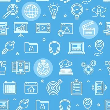 Search Engine Seo Pattern Background. Vector 스톡 일러스트