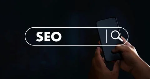 Search Engine SEO startup project man Searching information SEO performance Stock Photos