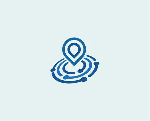 Search engine tech, flat style vector logo concept. Find companies, hiring 스톡 일러스트
