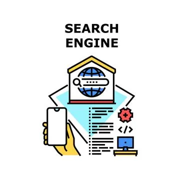 Search Engine Vector Concept Color Illustration Stock Illustration