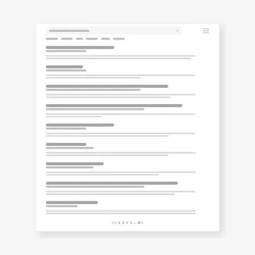 Search Engine Wireframe, Webpage prototype Vector Illustration. Stock Illustration