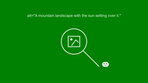 Search Engine's Analyzer Checks Image's Alt Text - Content Accessibility Stock Footage 336078368