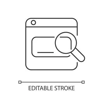 Search engines linear icon Stock Illustration