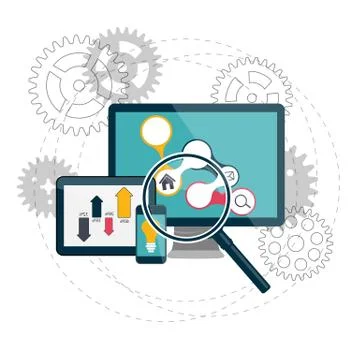 Search Engines Optimization Concept Vector Illustration 스톡 일러스트