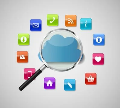 Search Engines Optimization Concept Vector Illustration Illustrazione stock