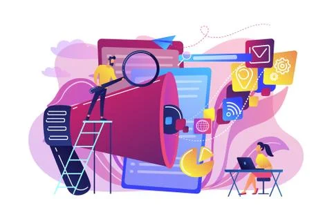 Search engines optimization concept vector illustration. Illustrazione stock