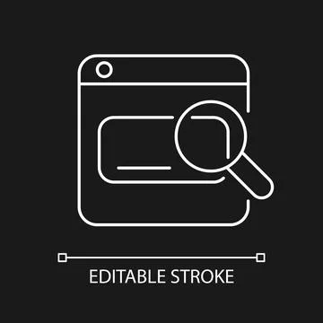 Search engines white linear icon for dark theme Stock Illustration