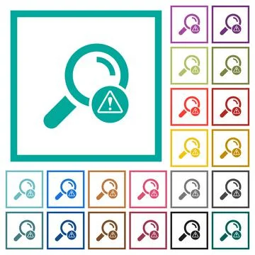 Search error flat color icons with quadrant frames Stock-Illustration