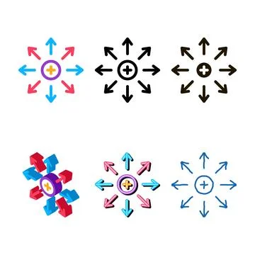 Search everywhere icon vector variations outline Stock Illustration