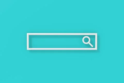 Search field. 3D text box with search icon. Stock Illustration