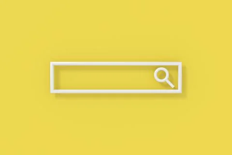 Search field. 3D text box with search icon. Stock Illustration