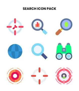 Search Flat Graphics Icons Pack Stock Illustration