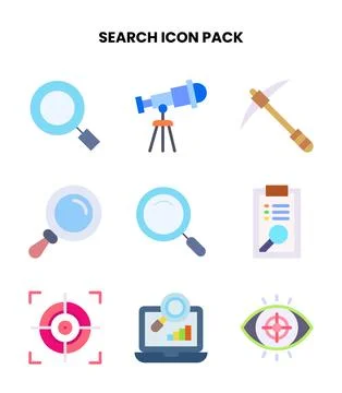 Search Flat Set Icons Pack イラスト素材