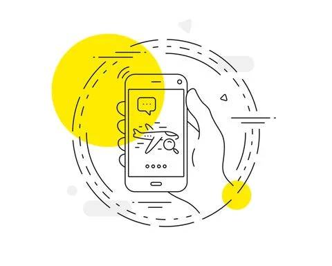 Search flight line icon. Find travel sign. Vector Stock Illustration