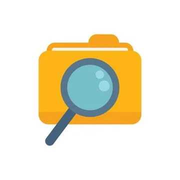 Search folder chat icon flat vector. Online job Stock Illustration