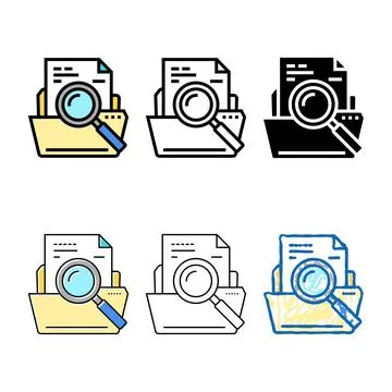 Search folder color edition icon vector Stock Illustration