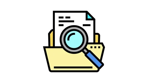 Search folder color icon animation Stock Footage 224962620