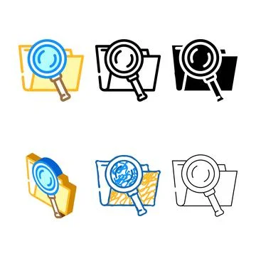 Search folder color icon edition vector Stock Illustration